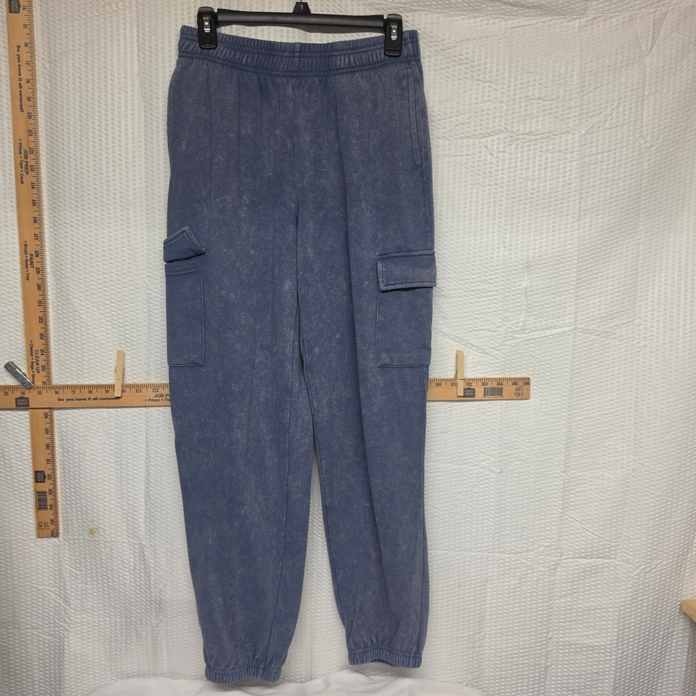 Pink Republic Blue Acid Wash Cargo Sweatpants Joggers Small